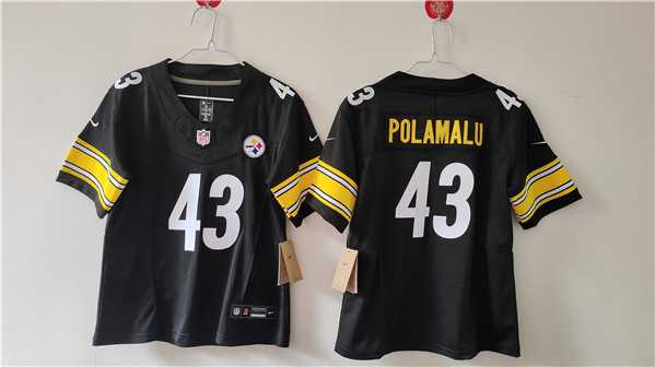 Womens Pittsburgh Steelers #43 Troy Polamalu F.U.S.E. Black Vapor Football Stitched Jersey(Run Small)->women nfl jersey->Women Jersey